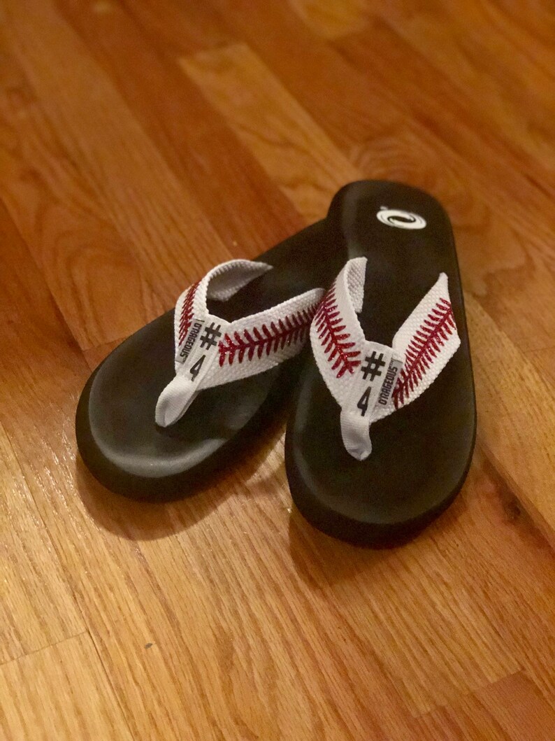 etsy baseball flip flops