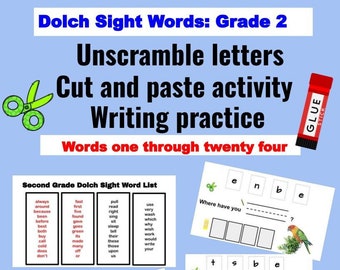 Dolch Sight Words Attività pratica Parole di seconda elementare 1 - 24