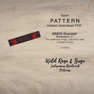 MMIW stolen sisters Bead loom Pattern for bracelet |  black and red PDF seed beaded pattern | indigenous western