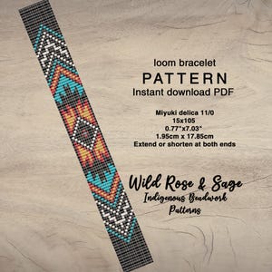 Western bracelet seed bead loom Pattern | PDF miyuki delica 11/0 seed beaded pattern | indigenous native owned shop western cowgirl
