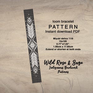 Stylized feather bead loom Pattern bracelet | PDF miyuki delica 11/0 seed beaded pattern | indigenous native western cowgirl cowboy