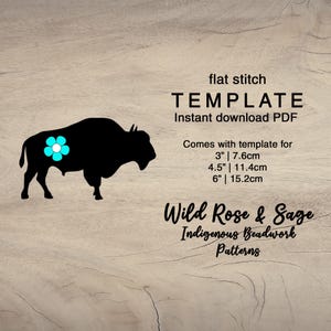 PDF-mall för fröpärlor med buffelblommor | mönster för inhemskt pärlmönster | stencil för plattsöm | broderipärlor | amerikansk indianpärla