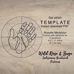 Rosette medallion bead pattern MMIW MMIP PDF seed bead flat stitch template | missing and murdered indigenous people women pattern stencil