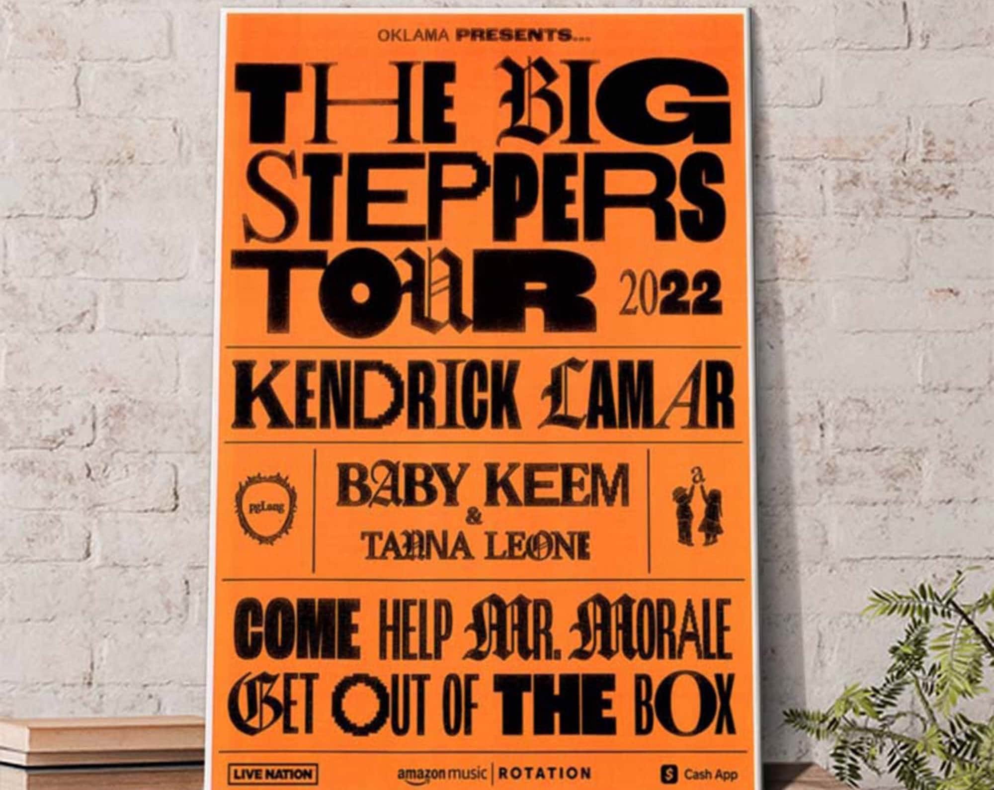 Discover Mr Morale and The Big Steppers Kendrick Lamar Poster, The Big Steppers Tour Concert 2022 Poster