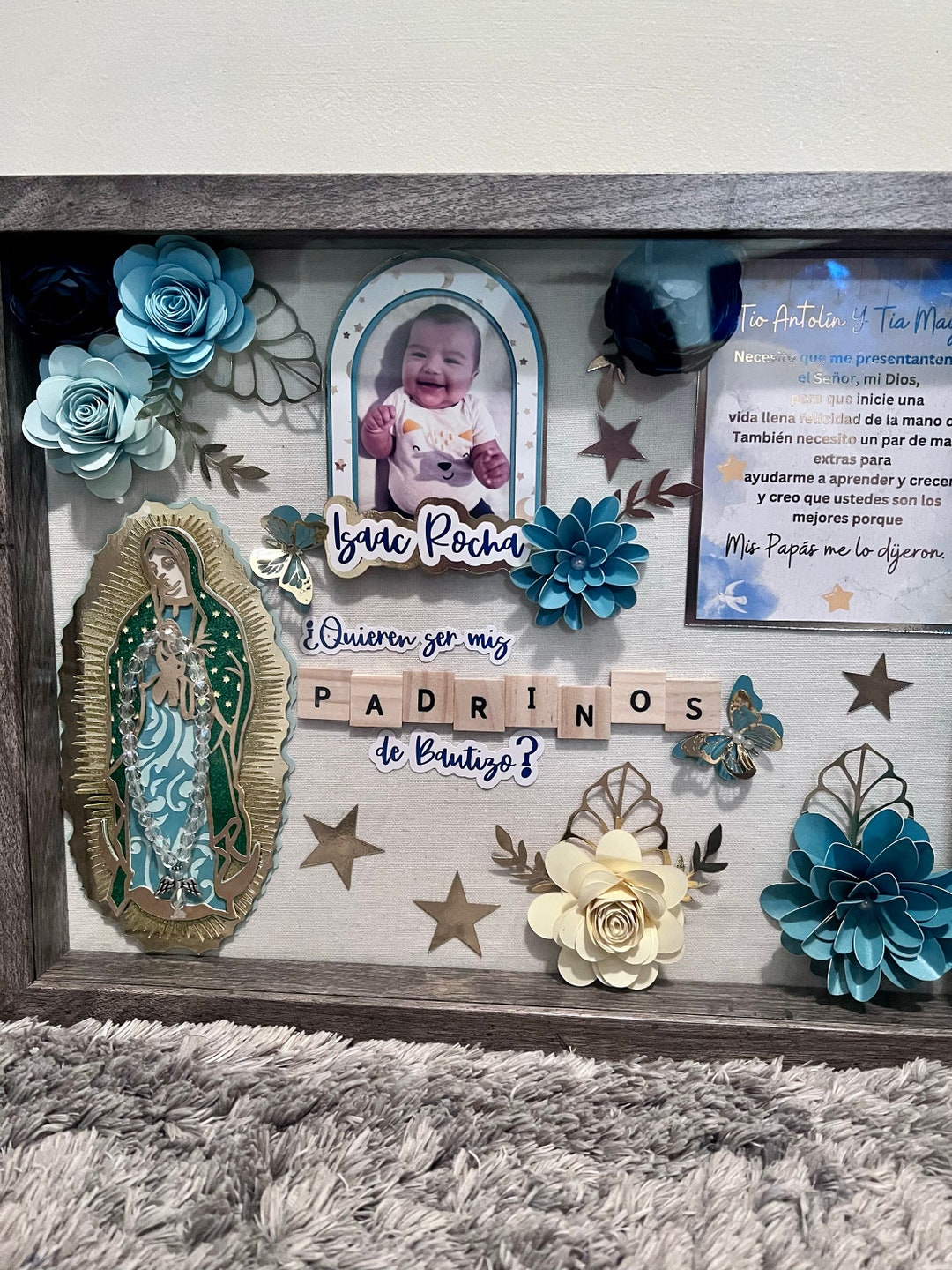 Godparent Proposal Box, Shadow Box, Godparents, Shadow Box, Baptism