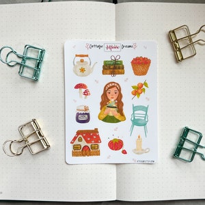 COTTAGECORE STICKER SHEET  | Bujo Stickers | Planner Stickers | Journal Stickers  | Handdrawn Stickers | Slow Living | Cottage Life | Deco