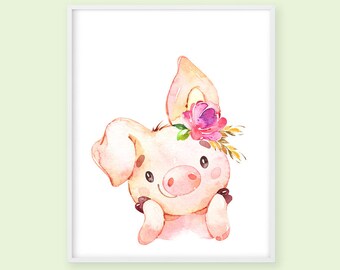 pig themed baby nursery