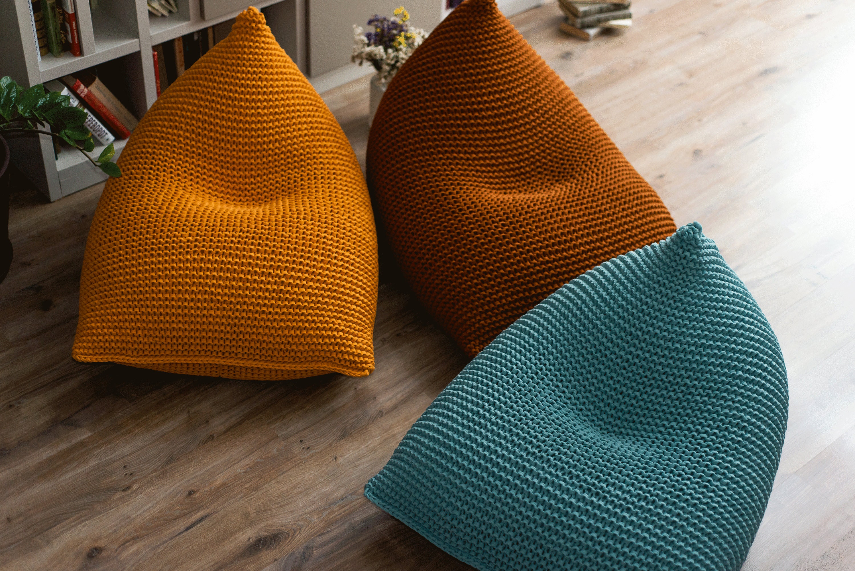 Buy Bean Bag Chair for Adults Lounge Mustard/gray Bean Bag Chair Online