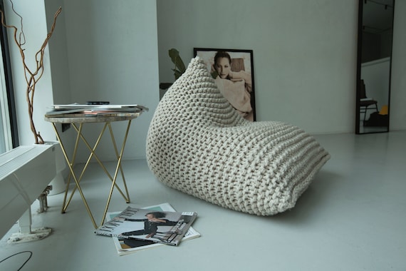 Knit bean bag floor chair sale