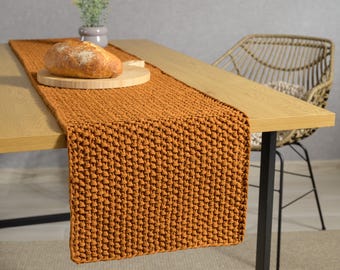 Camino de mesa oxidado, camino de mesa navideño, camino de mesa personalizado, mantel corto, camino de mesa ancho natural, regalo de inauguración de la casa