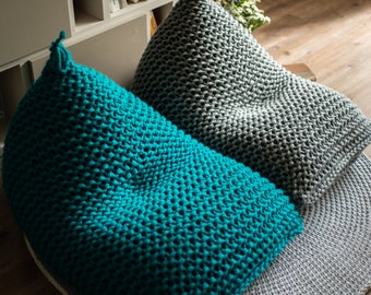 Bean Bag Chair Adult, Green Floor Cushion, Reading Chair, Lounge