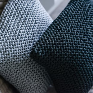 Knitted graphite throw pillow cover Chunky crochet pillow Cushion baby pillow Couch cushion cover Chair cushion Cushion sofa Daybed cushion