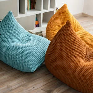 Rust/cinnamon bean bag chair, Chair for living room/bedroom, Accent chair, Custom bean bags image 3