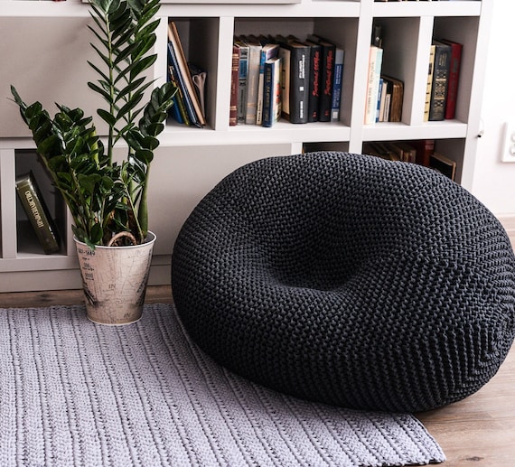 Chair for Bedroom Knit Graphite Beanbag Chair Transformer