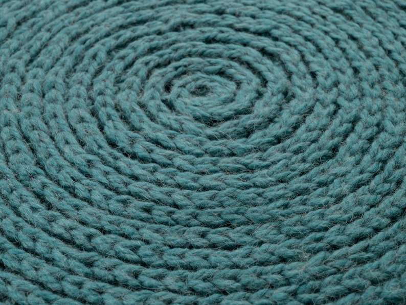 Wool Chair Cushion, Copper Chair Pad, Knitted Chair Cushion, Round