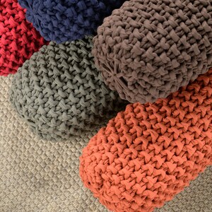 Cojín de suelo naranja/marrón, Cojín de suelo, Almohadas bonitas, Cojín de sofá, 37 colores, Relleno y listo para usar, Almohadas de tamaño S y XXL