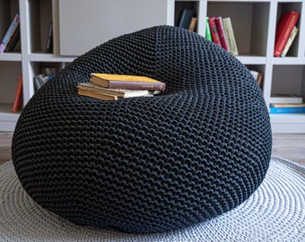 Knitted lounge chair with memory foam, Chair for bedroom/living room, Filled, Ready for use