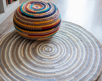 Carpet rug Round carpet for nursery Rug living room Area knitted rug Mix of colors Color choose Over 30 colors Personalized design