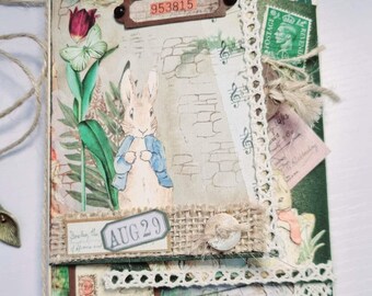 Handmade Beatrix Potter themed folio/journal/dairy