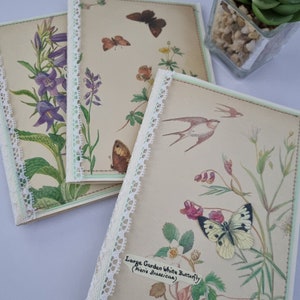 Handmade Edith Holden themed notebooks