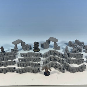 DungeonStick Mushroom Grove - Unpainted - Wall Scenery Terrain Set 3D Printed 28/32mm Scale RPG Fantasy Games D&D Tabletop