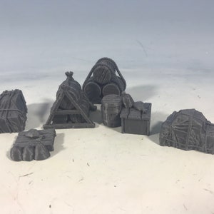 Boxes - Cargo - Assorted - DnD - pathfinder - 28 mm scatter - Savage Atoll