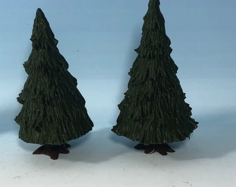 Evergreen Trees - Dark Green and Brown  - Dungeons and Dragons, Pathfinder, Dwarven Forge - Wilds of Wintertide - 3d Printed