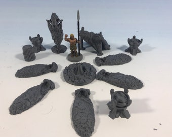 Winter Campsite - Dungeons and Dragons, Pathfinder, Dwarven Forge, vikings - Wilds of Wintertide - 3d Printed