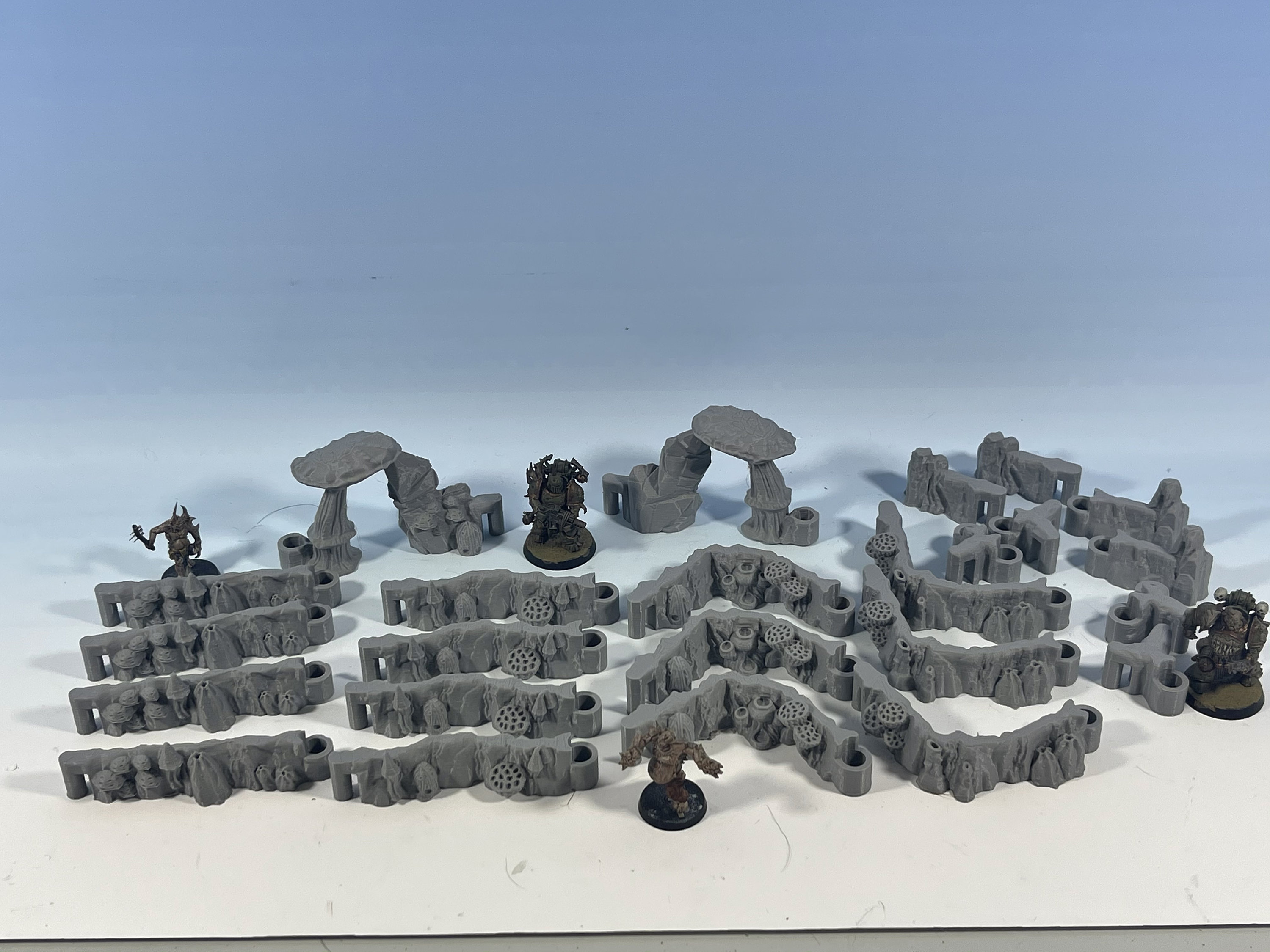 DungeonStick Mushroom Grove - Unpainted - Wall Scenery Terrain Set 3D Printed 28/32mm Scale RPG Fantasy Games D&D Tabletop