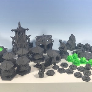 Dragon&#39;s Rest Tri Hex Citadel Token Game Set - US Based Shop - Escalation  Expansion