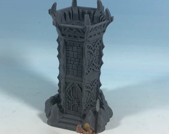 Dark Elf Sentry Tower (set B) - No windows- 28mm Terrain - DnD - Pathfinder - OpenForge