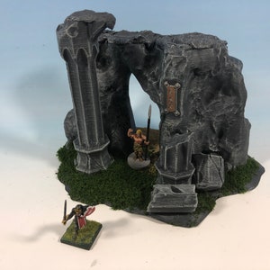 OpenForge - Cavern Entrance Set Piece - Painted and Dressed - D&D Cavern - Dungeon - 28mm Terrain
