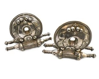 Tribal Queen Vintage Silver Gujjar Akota Ear Plugs