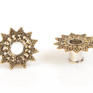 Ear Tunnels - Brass - Sunburst
