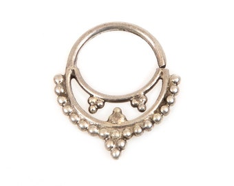 Septum Ring - Silver - Moon & Dots