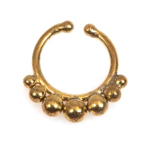 Faux Septum Jewelry - Brass - Seven Dots