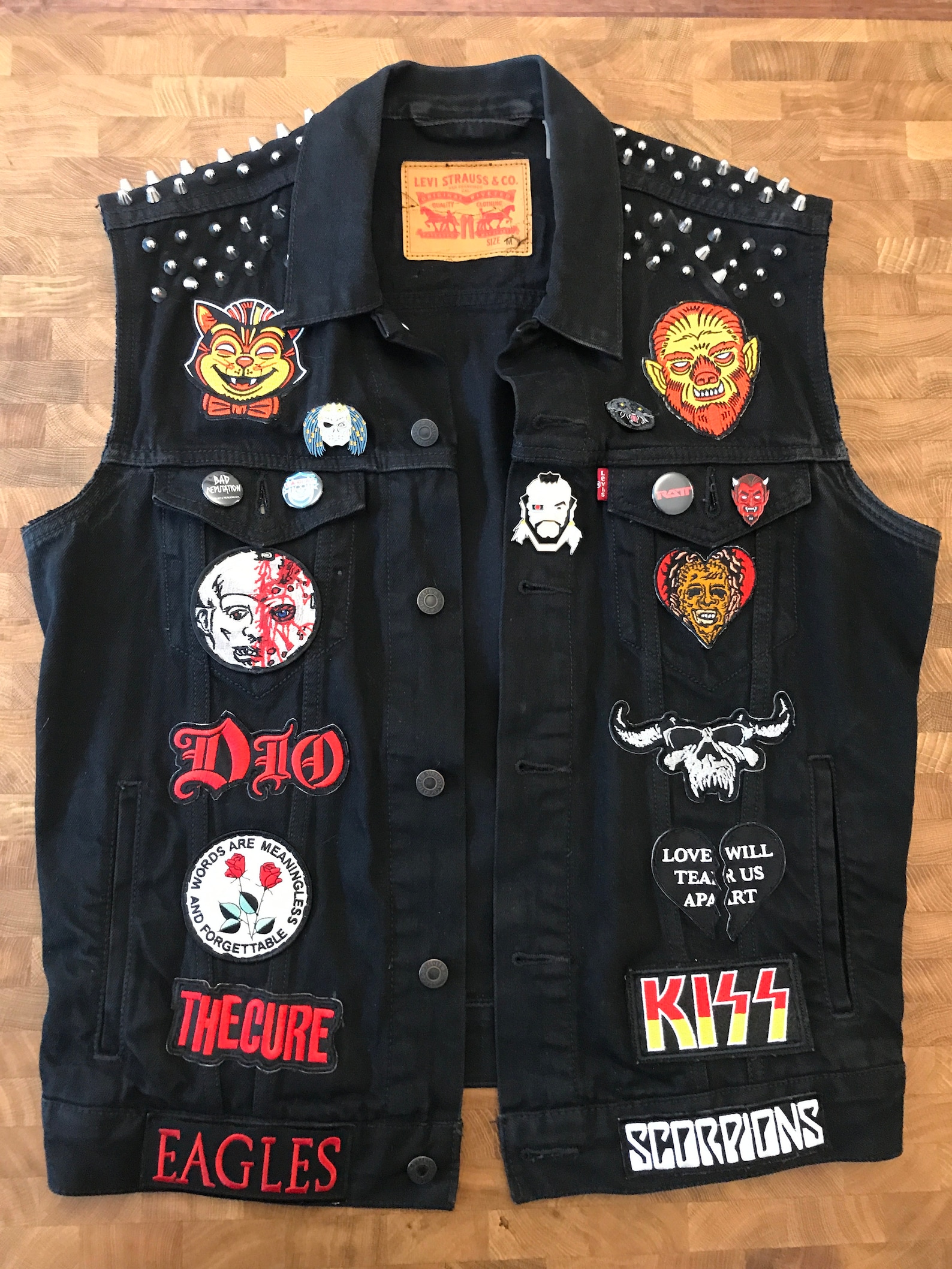 Battle Jacket Levis Denim Jacket Punk/Rock/Metal Custom Made | Etsy