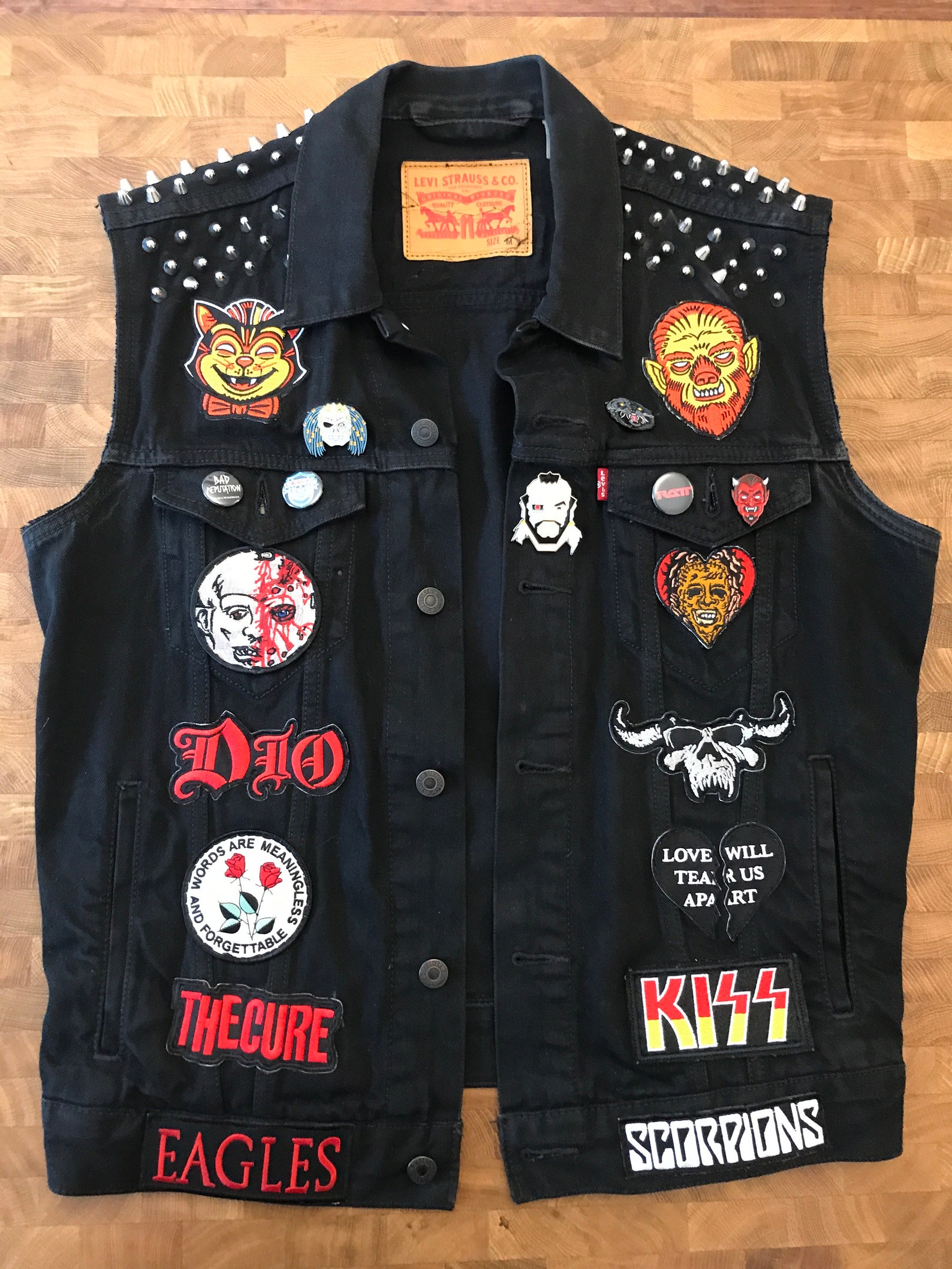 Battle Jacket Levis Denim Jacket Punk/Rock/Metal Custom Made Etsy