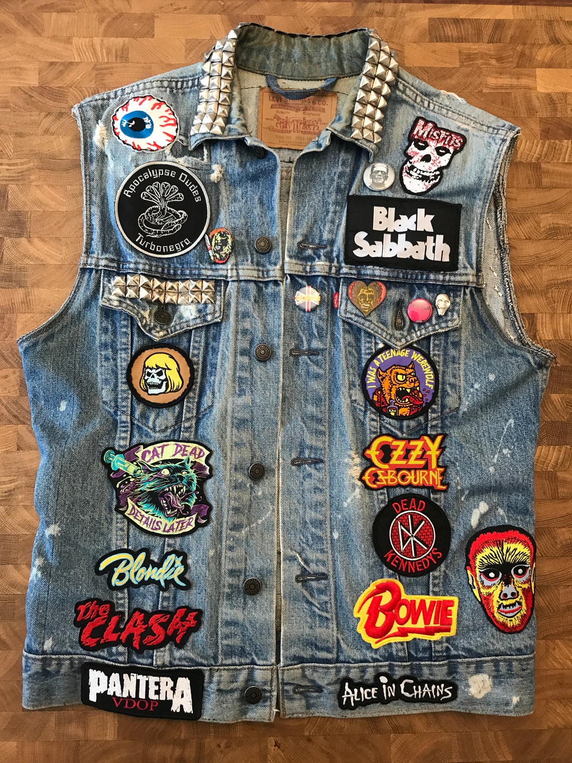 Battle Jacket Levis Denim Jacket Punk/Rock/Metal Custom Made Etsy