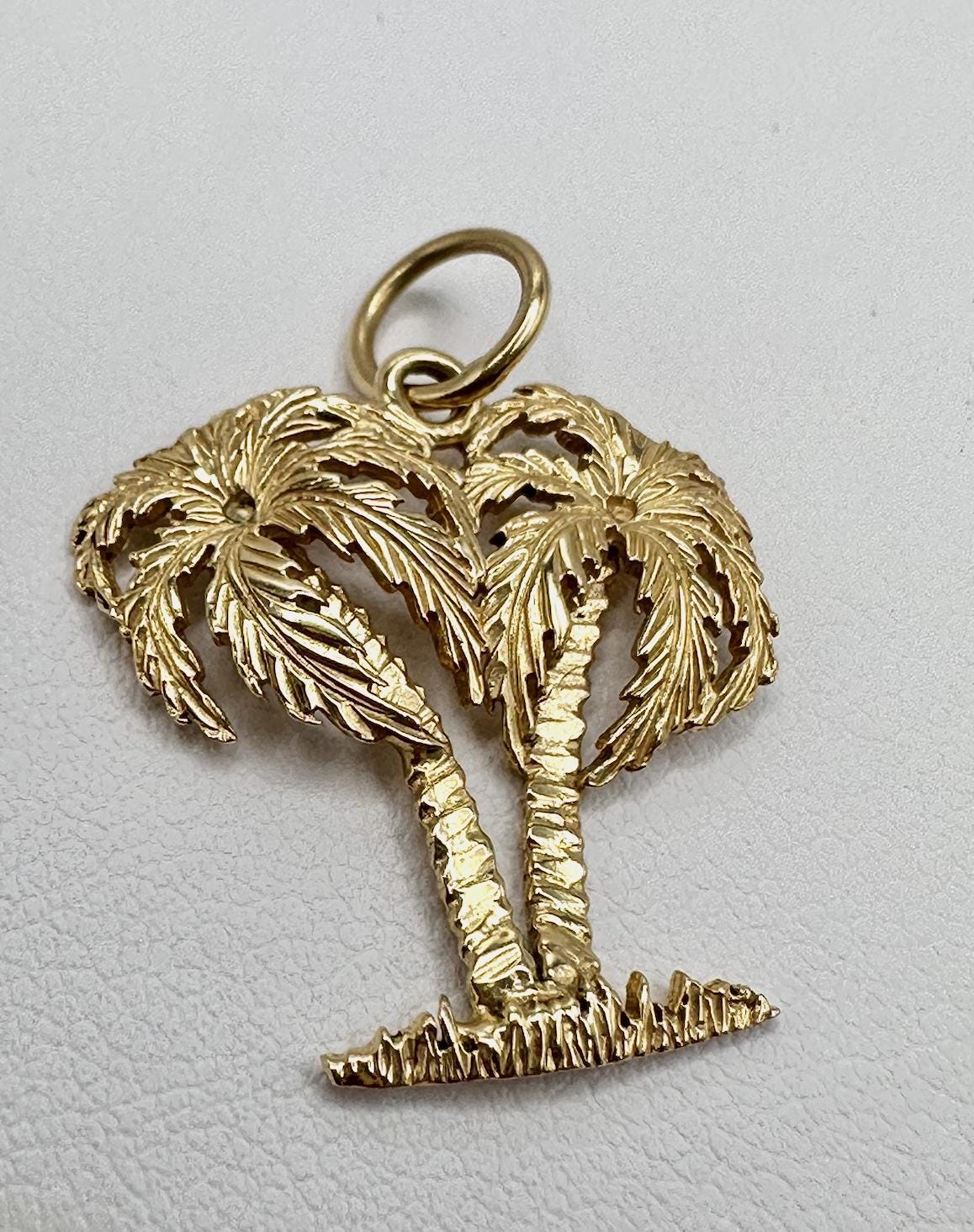 Vintage Palm Tree Necklace - Etsy