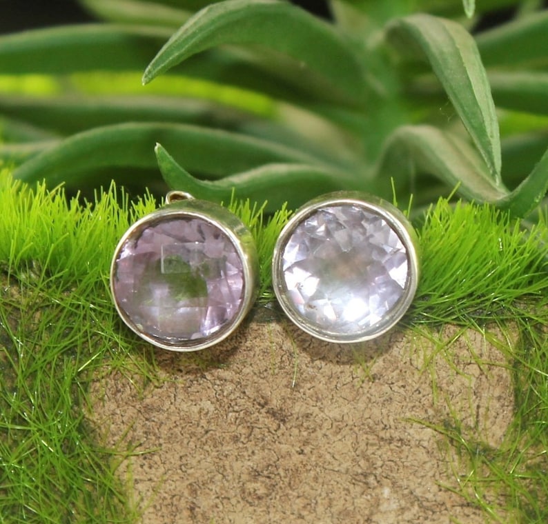 Natural Amethyst Stud Earrings 925 Sterling Silver Studs w Backings Gemstone Studs February Birthstone Dainty Posts Gift Idea ST59