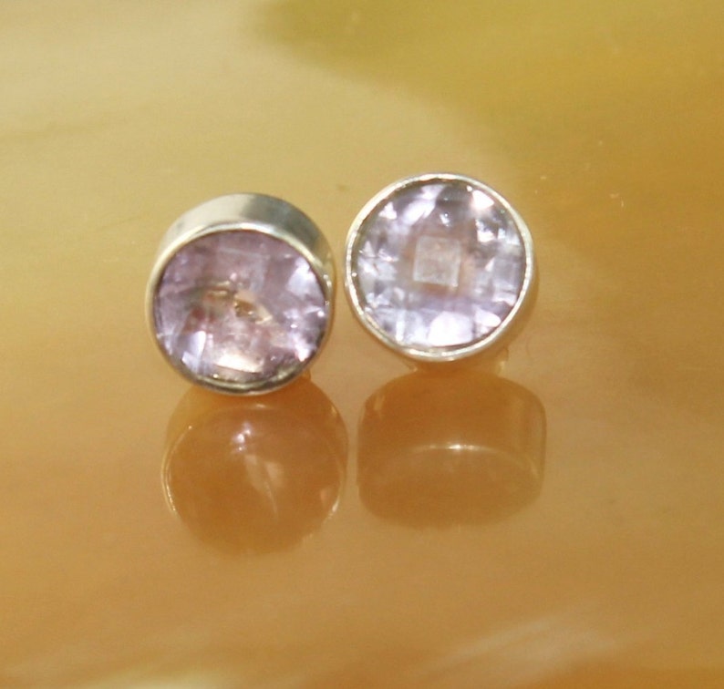 Natural Amethyst Stud Earrings 925 Sterling Silver Studs w Backings Gemstone Studs February Birthstone Dainty Posts Gift Idea ST59