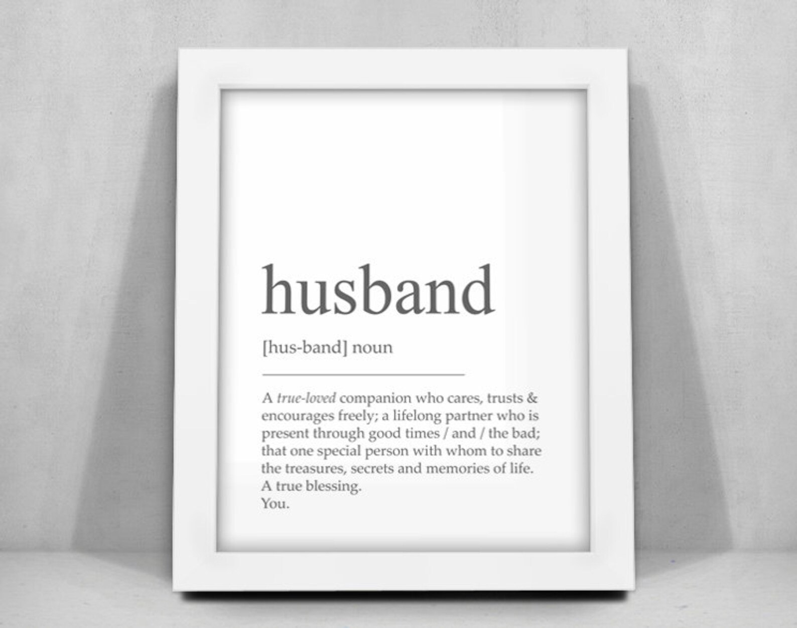 Husband Print Husband Definition Husband Quote Husband Wall Etsy