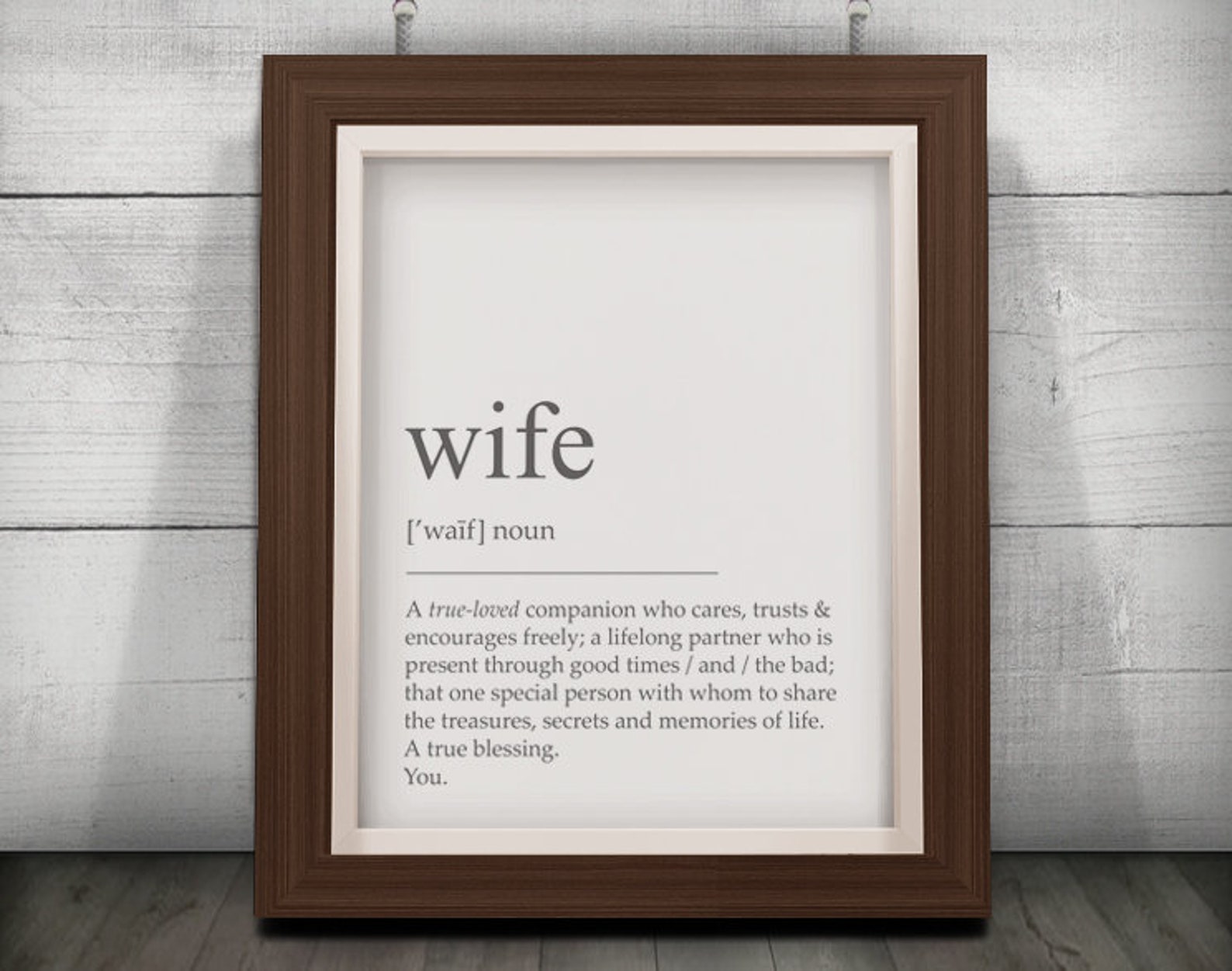 Wife Print Wife Definition Wife Poster Wife Quote Wife Etsy
