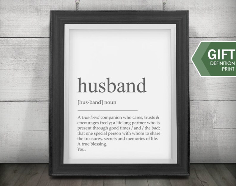 Husband Print Husband Definition Husband Quote Husband Wall Etsy