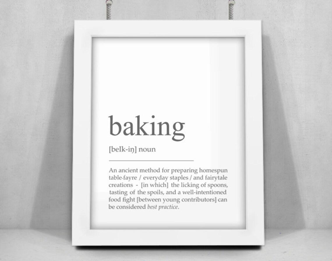 Baking Print Baking Definition Print Baking Poster Baking Etsy