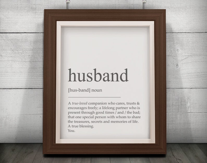 Husband Print Husband Definition Husband Quote Husband Wall Etsy