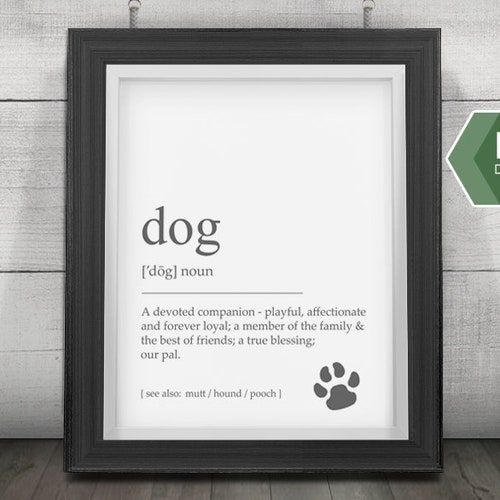 Dog Definition Printable Art Dog Quote Print Home Decor Dog Etsy