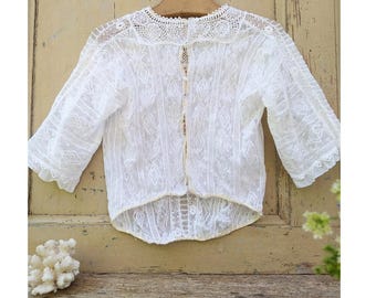 半額SALE♡ヴィクトリア朝 シルク ボディス♡ フランスアンティークブラウス アンティークのビクトリア朝フランスの子供用ブラウス、淡い黄色の