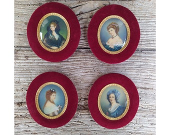 4 Vintage French Miniature Portraits to Choose From ~ Victorian Style Portraits ~ Antique French Decor ~ Parisian Style Home